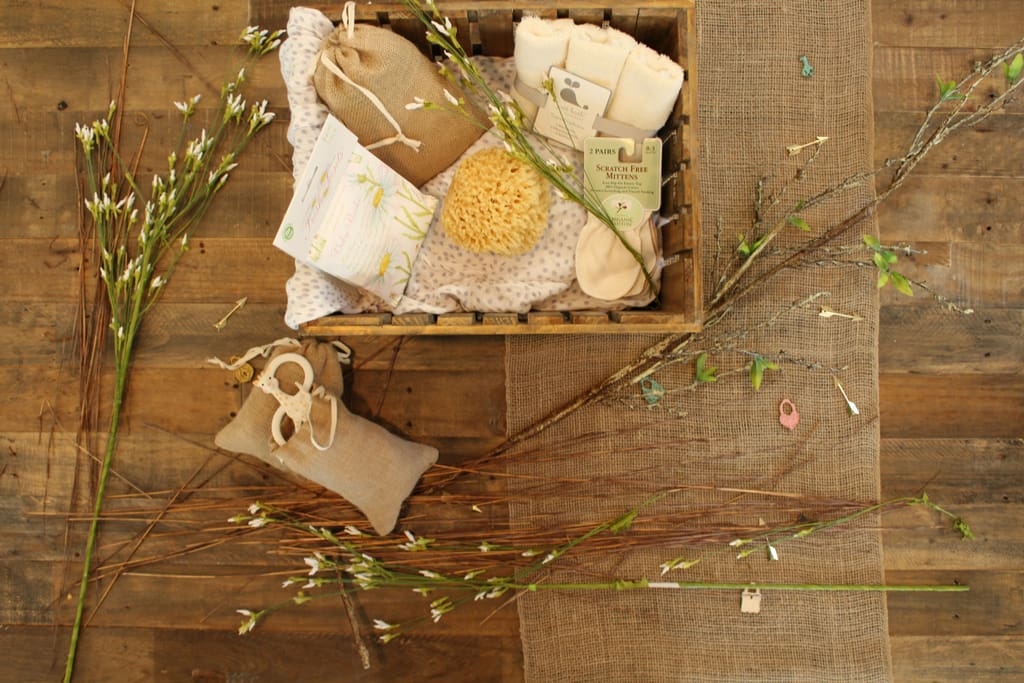 Natural soaps and botanicals for a body scrub
